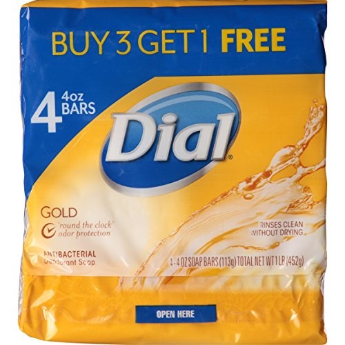 [SOAP008] Dial Antibacterial Deodorant Bar Soap, Pack of 3 Gold Bars,4oz (2733915)