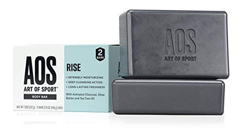 [SOAP010] Art of Sport Body Bar Soap (2-Pack) Rise Scent with Activated Charcoal Tea Tree Oil and Shea Butter 3.75 Oz 2 Count
