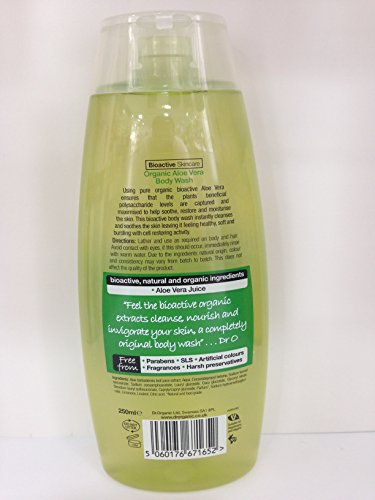 [BATH019] Dr. Organic Aloe Vera Body Wash, Bath and Shower Gel 250ml. WE SHIP WORLDWIDE